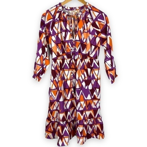 4 for $40 SALE! Wayward Fancies by eShakti Abstract Dress, Maroon Multi, Size 6 - Picture 4 of 13